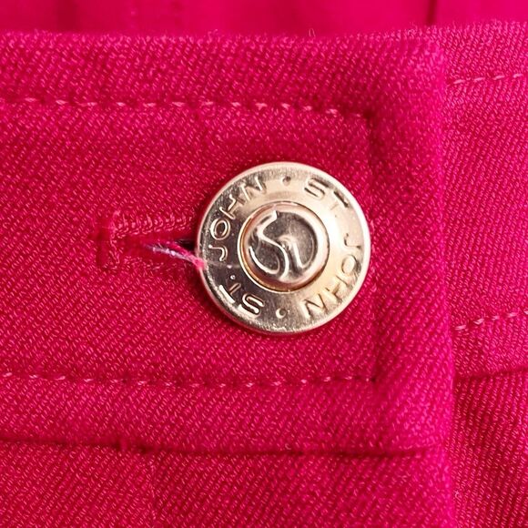 Vintage St. John Sport Pants Red Straight Leg Stretch Trouser Women’s Size 2 - Picture 8 of 12